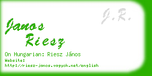 janos riesz business card