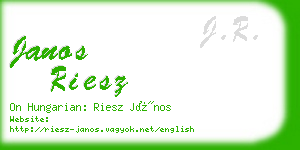 janos riesz business card